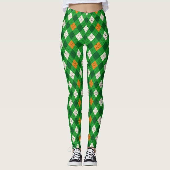 Leggings  Saint Patrick's Day Irish colored argyle (Anverso)