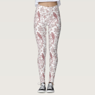 Leggings Sakura Vintage Flor de Cerezo y Pájaro Estética