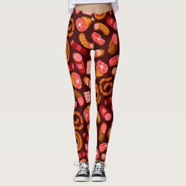 Leggings Salchicha y patrón de carne