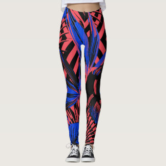 Leggings Sale del patrón tropical verde claro