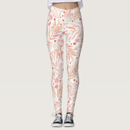 Leggings Salmon Foliage