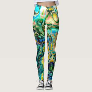 Leggings Salmones azules amarillos verde azulados del BATIK