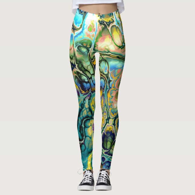 Leggings Salmones azules amarillos verde azulados del BATIK (Anverso)