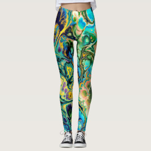 Leggings Salmones azules amarillos verde azulados del BATIK