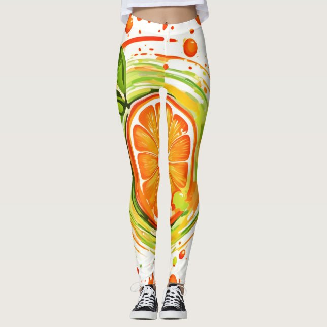 Leggings Salpicadura de cítrico de alegría (Anverso)