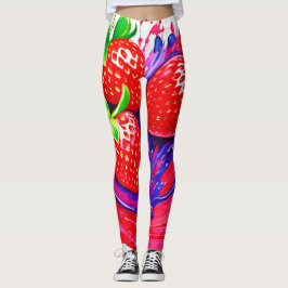 Leggings Salpicadura de Fresa Vibrante