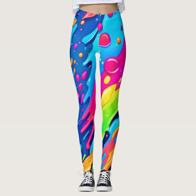 Leggings Salpicadura de pintura colorida (Anverso)