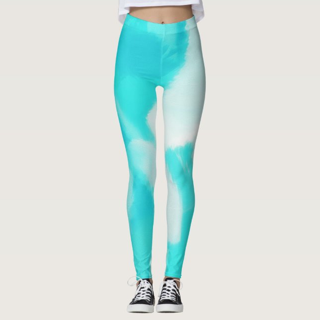 Leggings Salpicadura de pintura turquesa (Anverso)