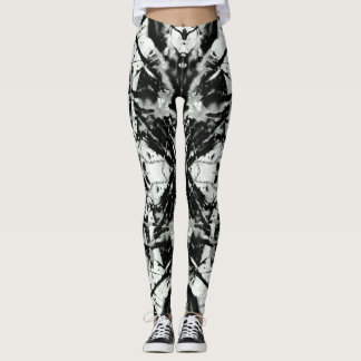 Leggings Salpicadura de tinta Rorschach en blanco y negro