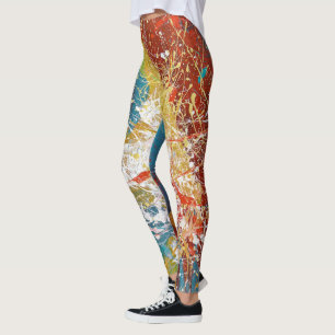 Leggings salpicaduras abstractas modernas de la pintura