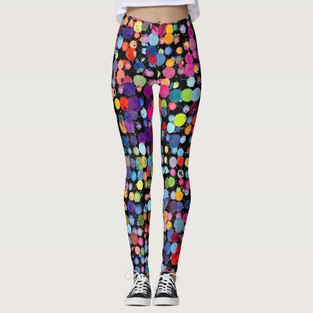 Leggings Salpicaduras de pintura funky (Anverso)