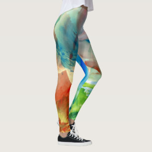 Leggings Salpicón abstracto calmante de la pintura de la