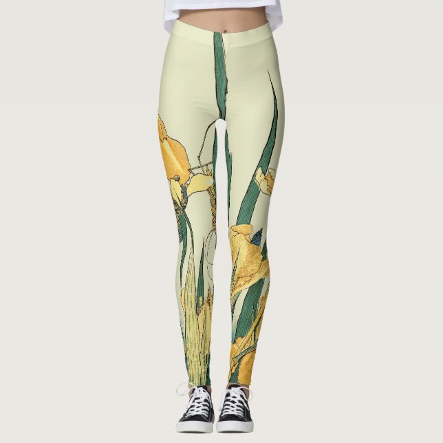 Leggings Saltamontes Hokusai y el iris Japón (Anverso)