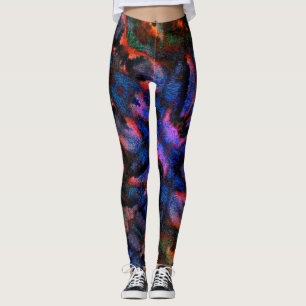 Leggings Salto azul cobalto con textura coloreada rojo-cali