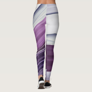 Leggings Salto De Las Piernas De Impresión En General Púrpu