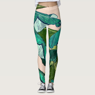 Leggings Saltos de Banana: Patrón tropical sin foco.