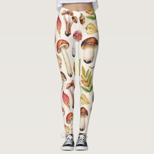 Leggings Saltos de champiñones: Patrón de Ilustracion acuát