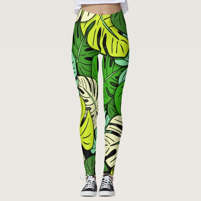 Leggings Saltos de Monstera #3 (Anverso)