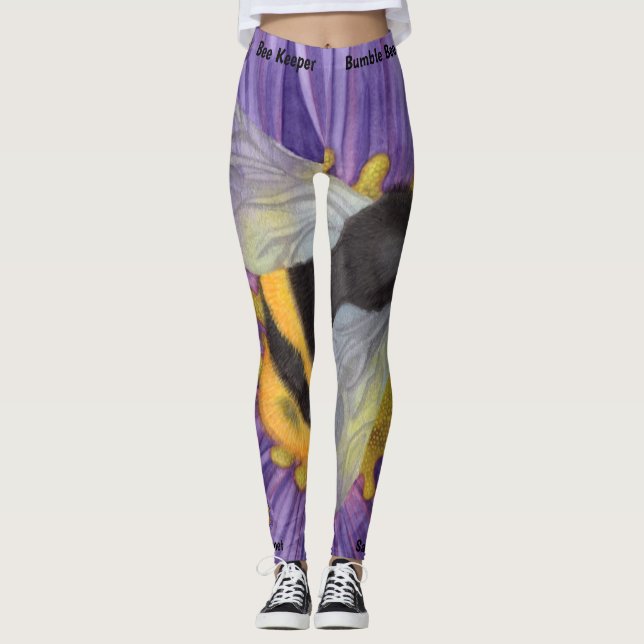 Leggings Salven las abejas plantaciones de yoga de las muje (Anverso)