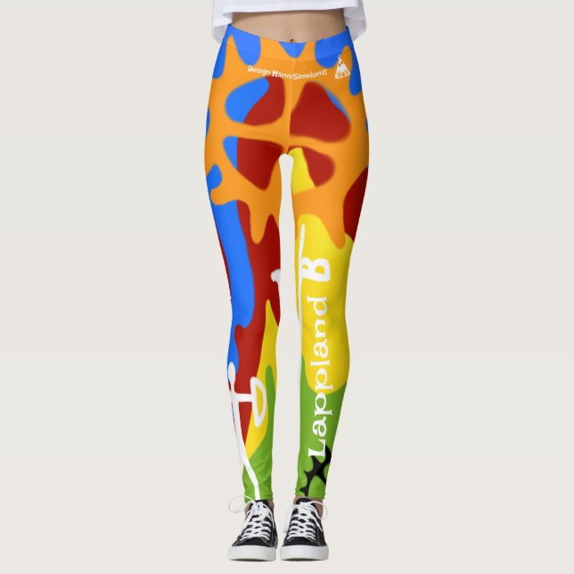 Leggings Samiska mönster figurer i många färger (Anverso)