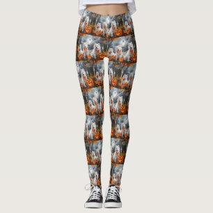 Leggings Samoyed Halloween Spooky