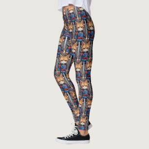 Leggings Samurai Cat Pixel Art