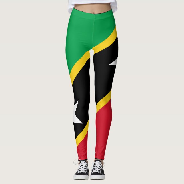 Leggings San Cristóbal Y Nevis Bandera Independencia Caribe (Anverso)