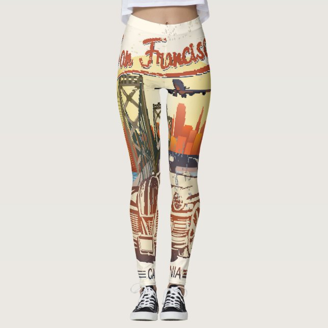 Leggings San Francisco, Tipografía de Coches Retro. (Anverso)