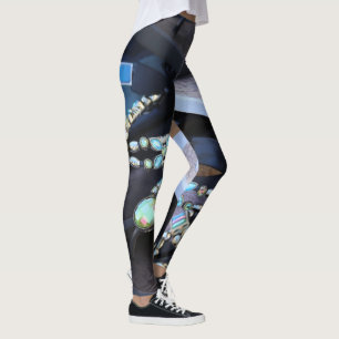 Leggings Sándalo con joyas Leyendas de tela - Moda única