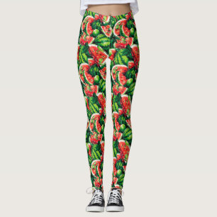 Leggings sandías, cal, hojas de sandía, cal pequeña f