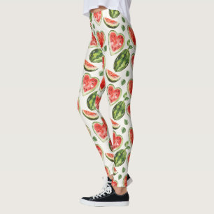 Leggings Sandías Rojas Verdes Blancas Corazones