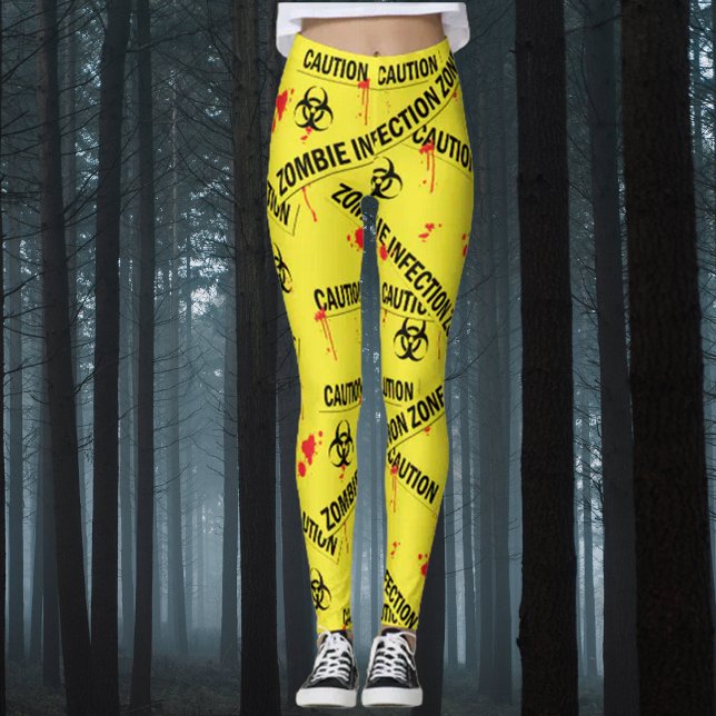 Leggings Sangre de precaución infectada por zombie salpicad (Subido por el creador)