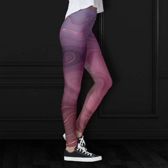 Leggings Sangria Strata | Moody Pink y Purple Luxe Agate (Subido por el creador)