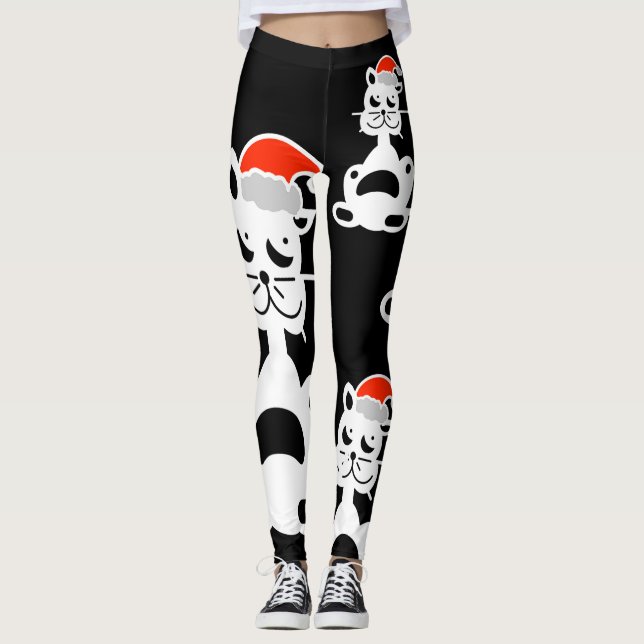 Leggings SANTA AGARRA EL GATITO por Slipperywindow (Anverso)