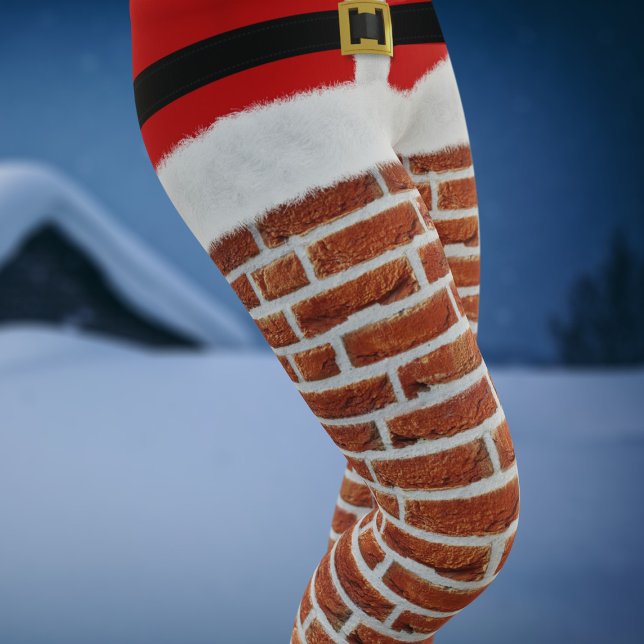 Leggings Santa Atrapada en la fiesta de los Navidades graci (Need a funny costume for your Santa Party? Here's a pair of Santa in the Chimney Leggings!)