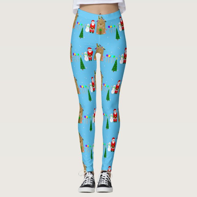 Leggings santa claus navidades gingerbread house (Anverso)
