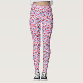 Leggings Santa Claus Novedad Pastel Blue Fiesta