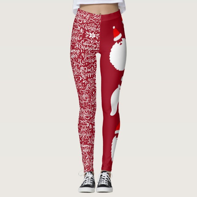 Leggings Santa con arte de cartas (Anverso)