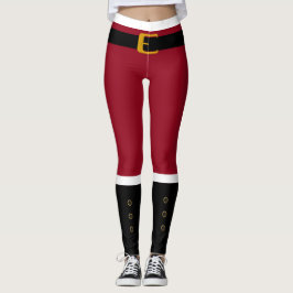 Leggings Santa Leggings-Red