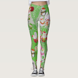 Leggings Santa Magical Green New Year 