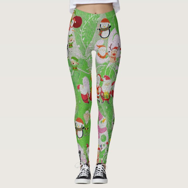 Leggings Santa Magical Green New Year  (Anverso)