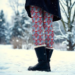 Leggings Santa Poinsettia Navidades tradicionales del Azul<br><div class="desc">Este divertido y festivo diseño cuenta con un Santa Claus pintado a mano y un poinsettia en rojo y azul clásico para ese acogedor y tradicional sentimiento de vacaciones con un toque de fantasía. Arte original de Malissa Melrose.</div>