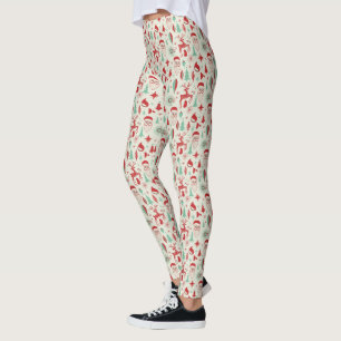 Leggings Santa Retro de los 50 y Reno de Navidad