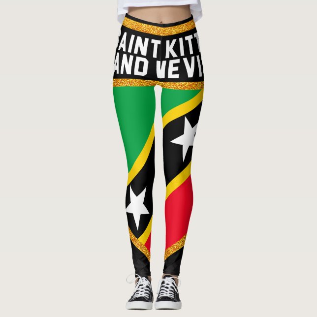 Leggings Santo San Cristobal y bandera de Nevis (Anverso)