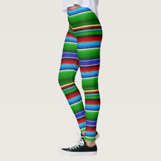Leggings Sarape mexicano azul verde