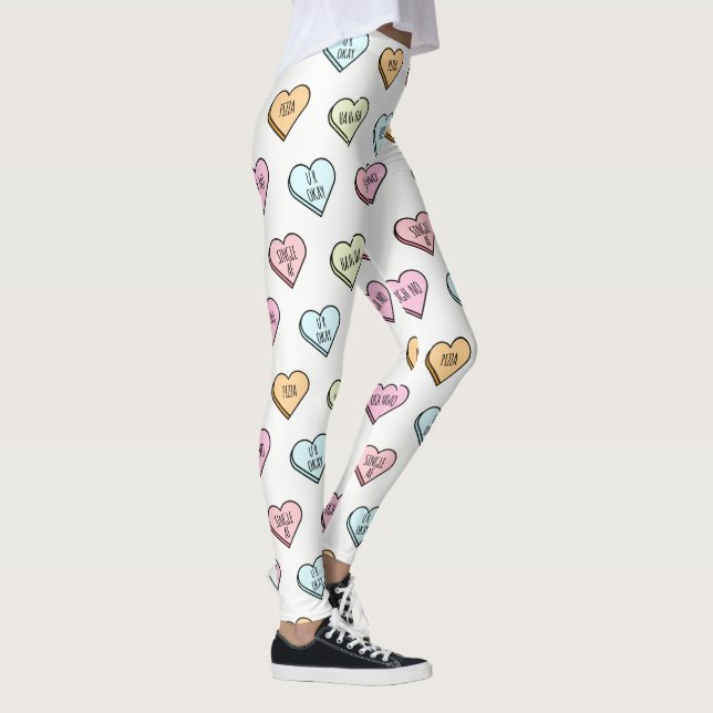 Leggings Sarcástico patrón cardíaco de San Valentín (Derecha)