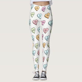 Leggings Sarcástico patrón cardíaco de San Valentín