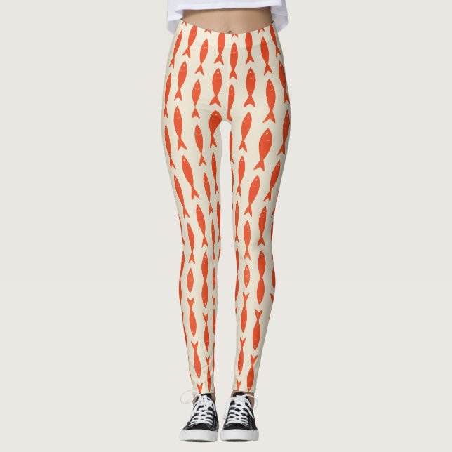 Leggings Sardinas Rojas Verano Pescado (Anverso)