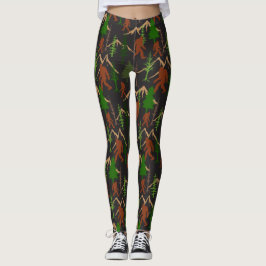 Leggings Sasquatch y los árboles forestales estelares