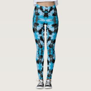 Leggings Sassy Chica Blue Leopard Print Pattern
